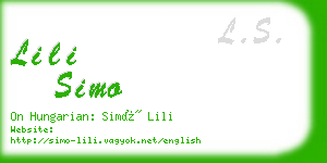 lili simo business card